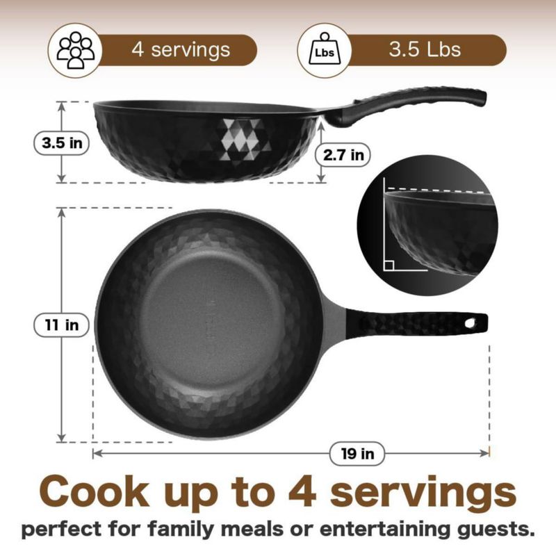 Wok KOREA KING 28 cm antiadherente con recubrimiento de titanio