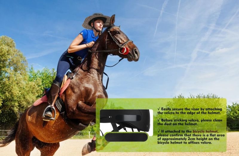 Visor para Casco Tontron 73 cm Negro con Solapa Desmontable