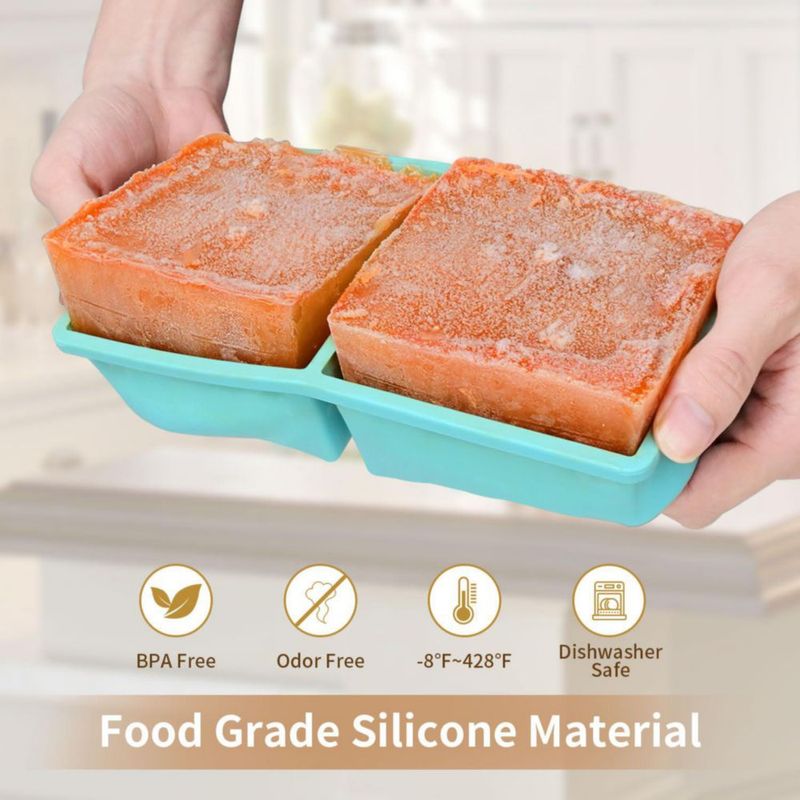 Bandeja para cubitos de hielo GGOW 2 unidades 500 ml de silicona con tapa