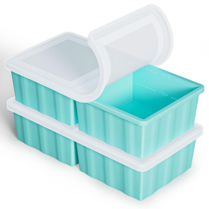 Bandeja para cubitos de hielo GGOW 2 unidades 500 ml de silicona con tapa