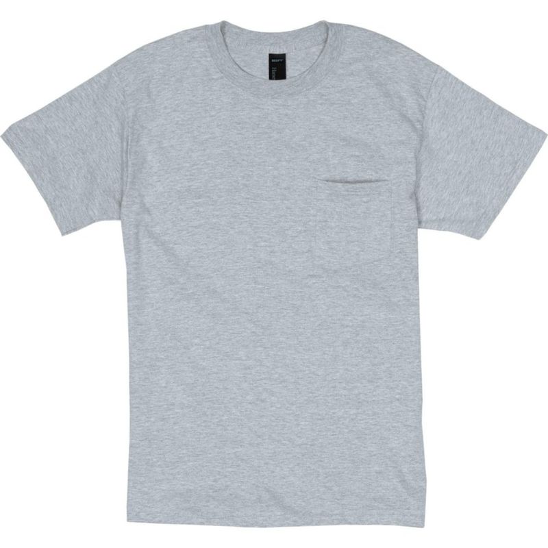 CAMISETA Hanes Beefy‑T Light Steel con bolsillo grande