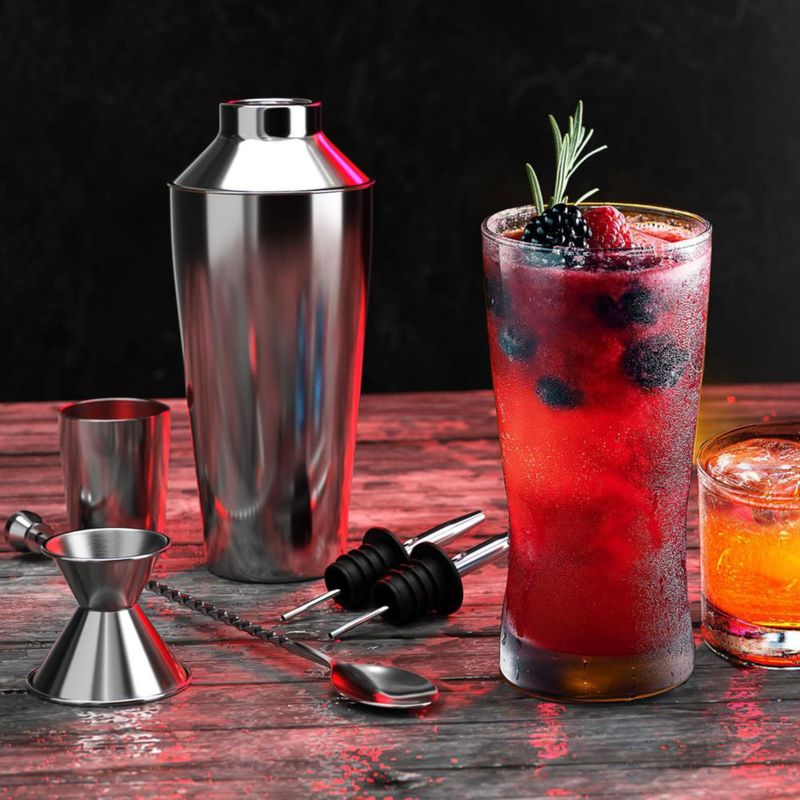 Set de bar EATEX de 8 piezas – Kit de mixología plateado