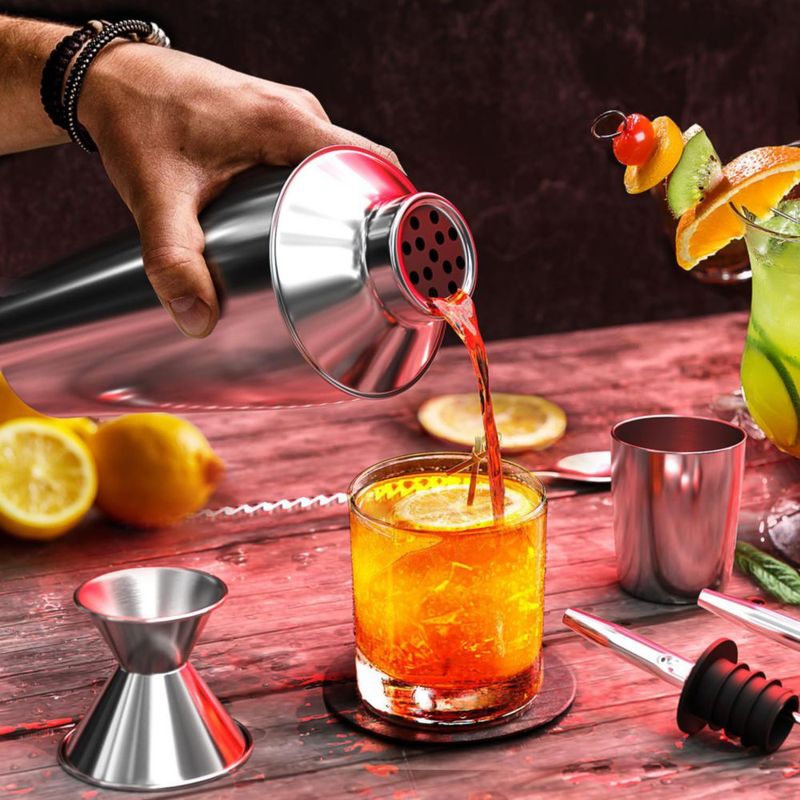 Set de bar EATEX de 8 piezas – Kit de mixología plateado