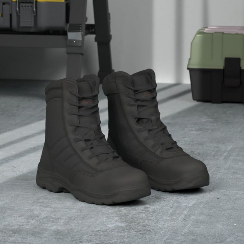 Bota NORTIV 8 25 cm Puntera de Acero Cremallera Lateral Negra
