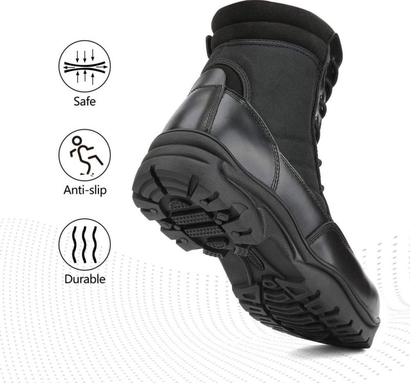 Bota NORTIV 8 25 cm Puntera de Acero Cremallera Lateral Negra