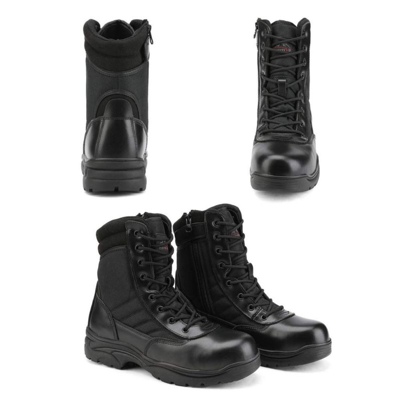 Bota NORTIV 8 25 cm Puntera de Acero Cremallera Lateral Negra