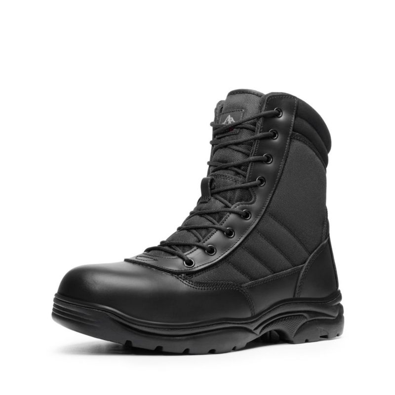 Bota NORTIV 8 25 cm Puntera de Acero Cremallera Lateral Negra