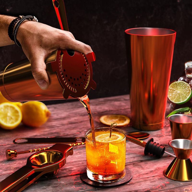 Set de Bar EATEX de 17 Piezas – Kit de Mixología Dorado