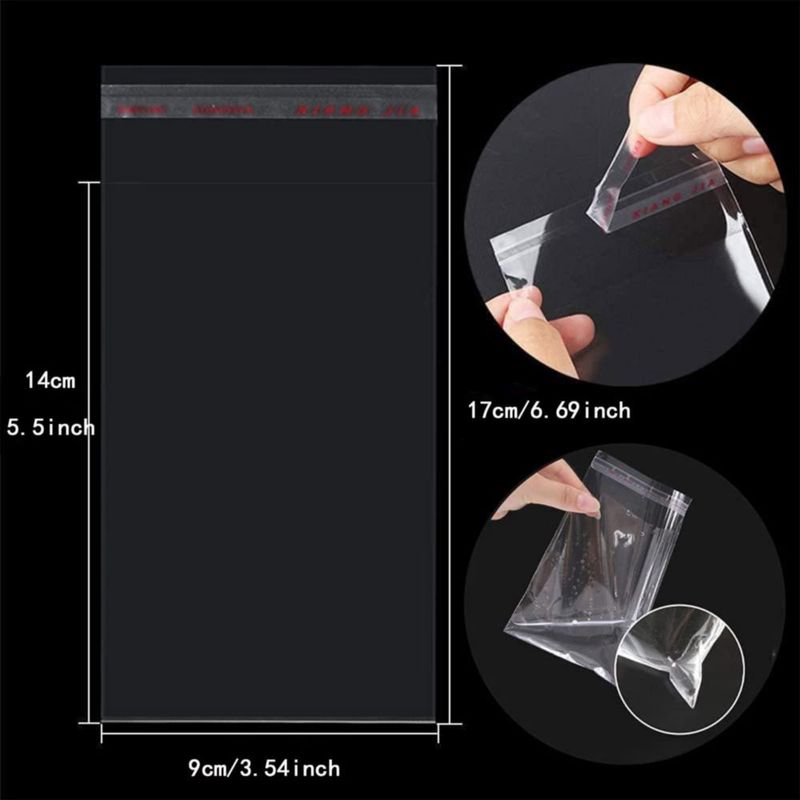 Bolsas DIAEMI 400 uds 9 × 17 cm transparentes con cierre autoadhesivo OPP