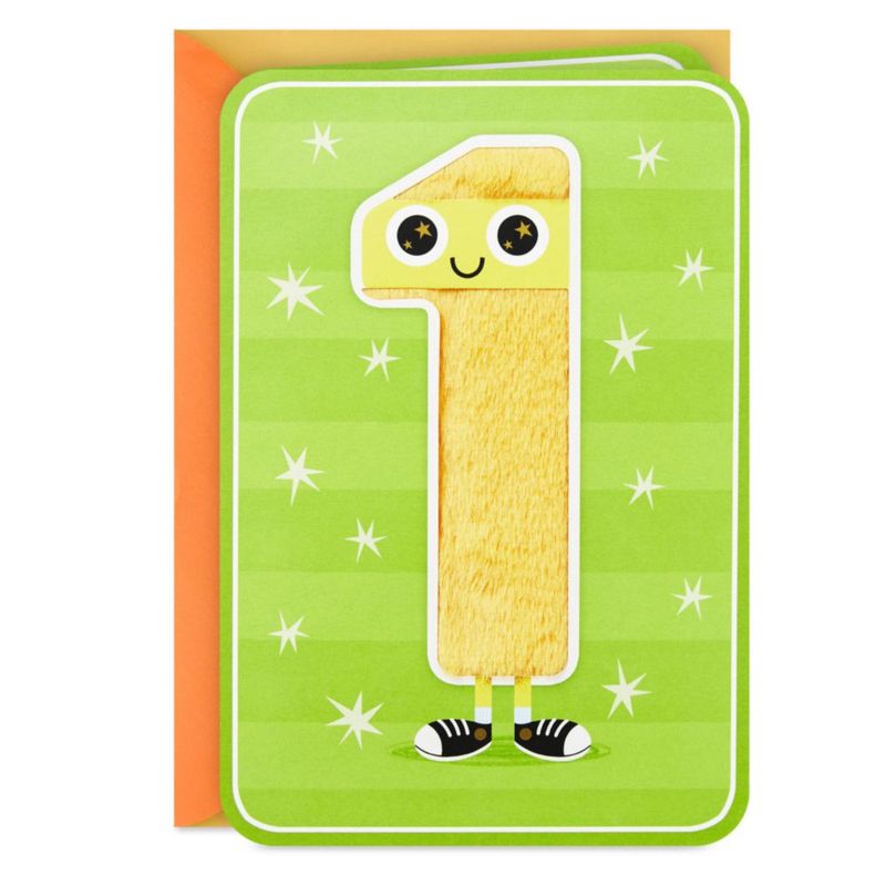Tarjeta de Cumpleaños Hallmark 14 cm x 21 cm con Número Peludo