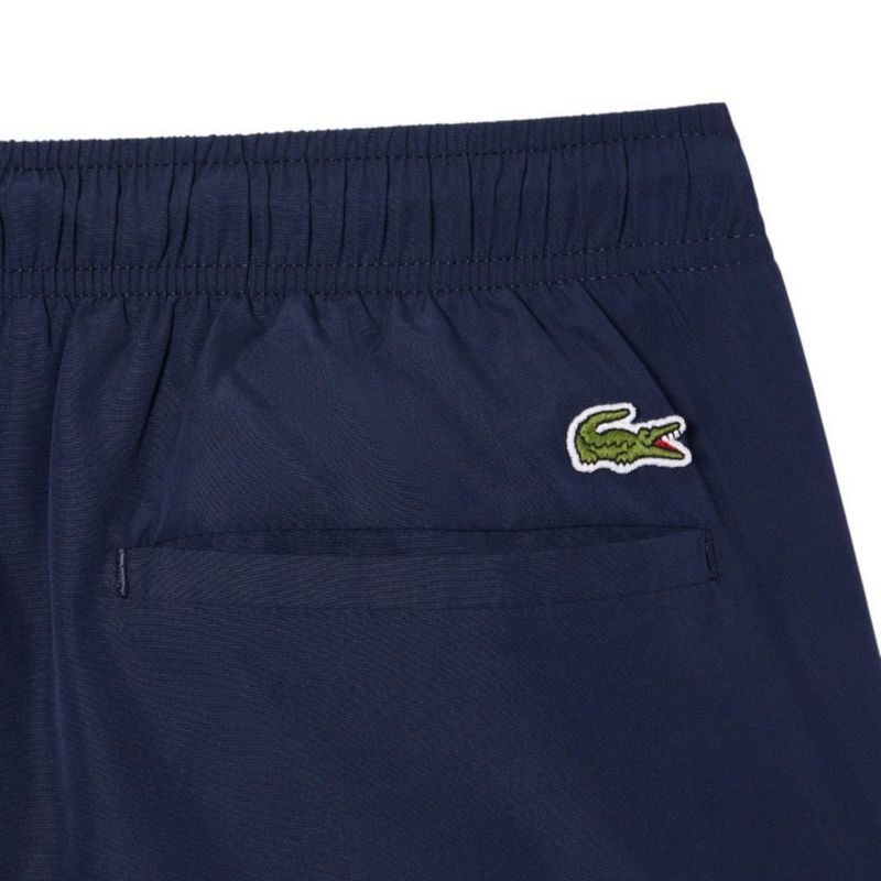 Pantalones de baño Lacoste talla mediana azul marino con estampado de cocodrilo