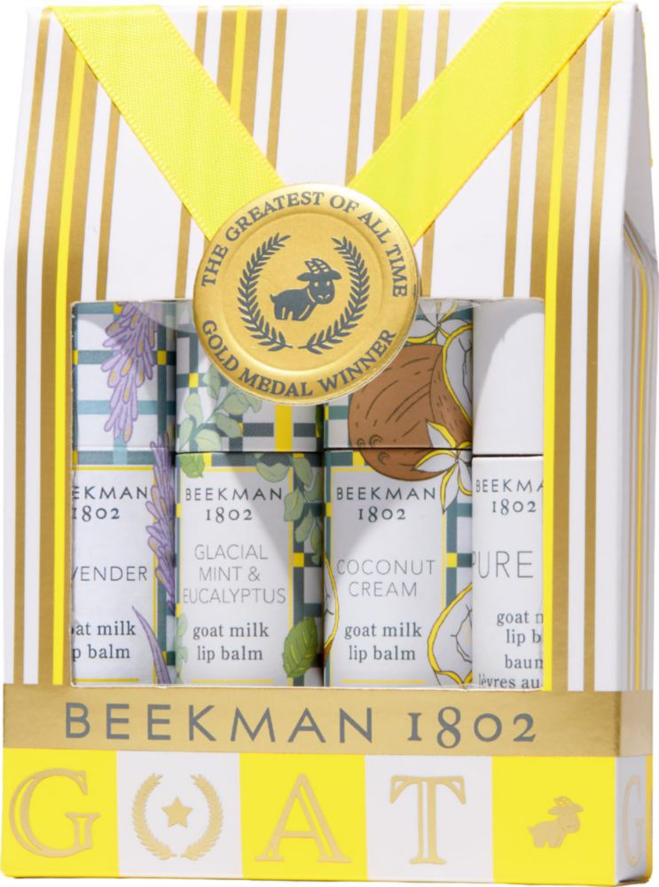 Set de 4 Bálsamos Labiales Beekman 1802 con Aromas Variados