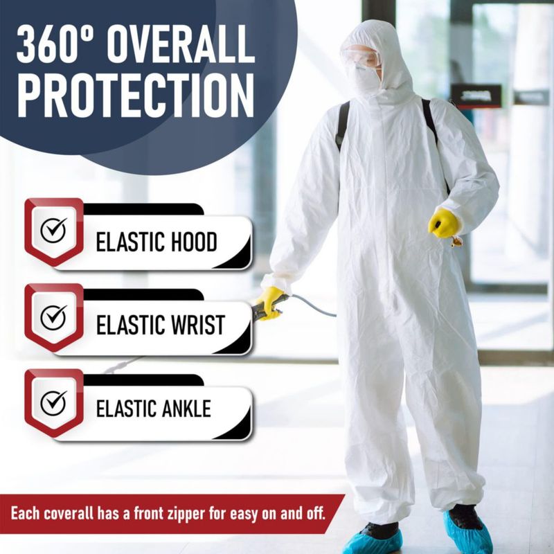 Traje de protección Hazmat Medical Nation paquete de 10 unidades desechable