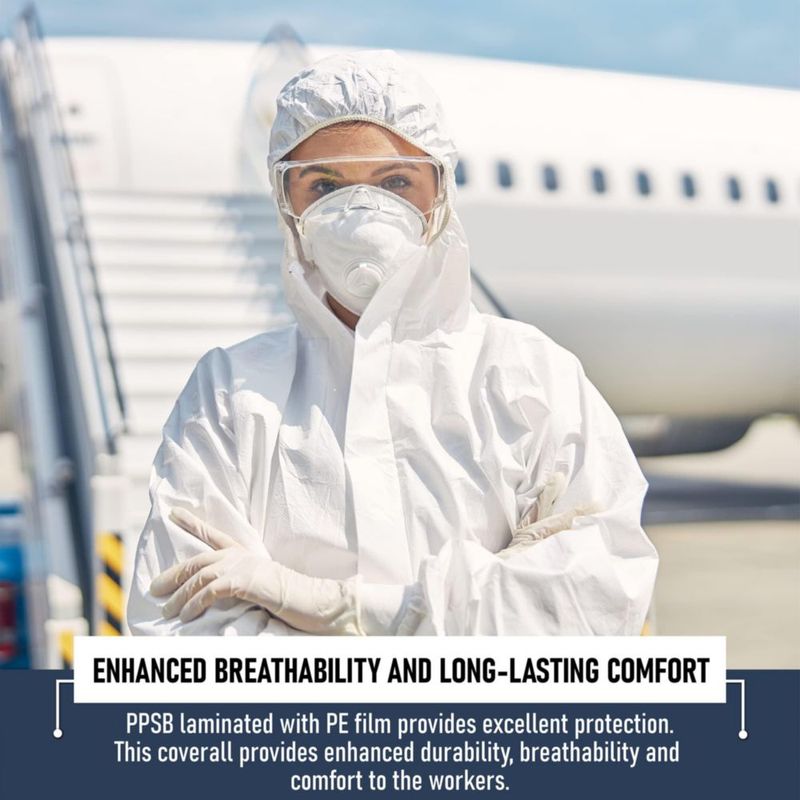 Traje de protección Hazmat Medical Nation paquete de 10 unidades desechable