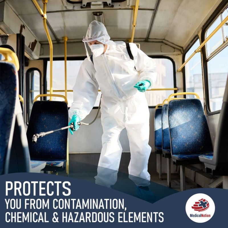 Traje de protección Hazmat Medical Nation paquete de 10 unidades desechable