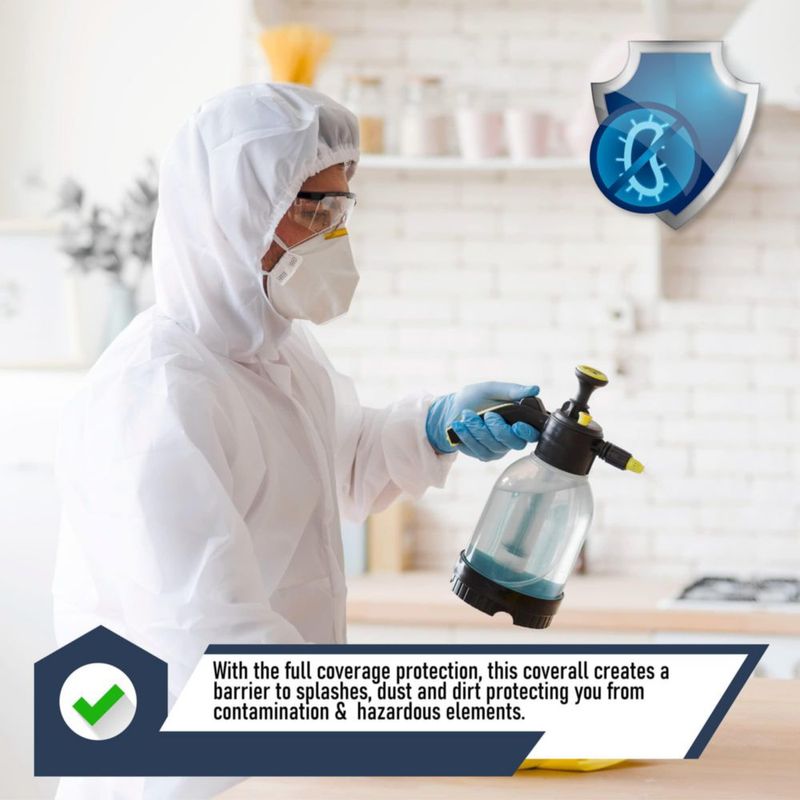 Traje de protección Hazmat Medical Nation paquete de 10 unidades desechable
