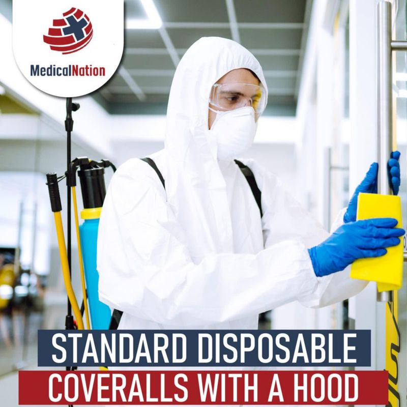 Traje de protección Hazmat Medical Nation paquete de 10 unidades desechable