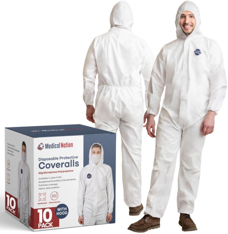 Traje de protección Hazmat Medical Nation paquete de 10 unidades desechable