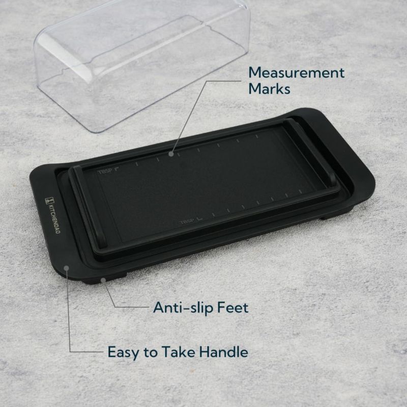 Recipiente hermético para mantequilla KITCHENDAO negro libre de BPA