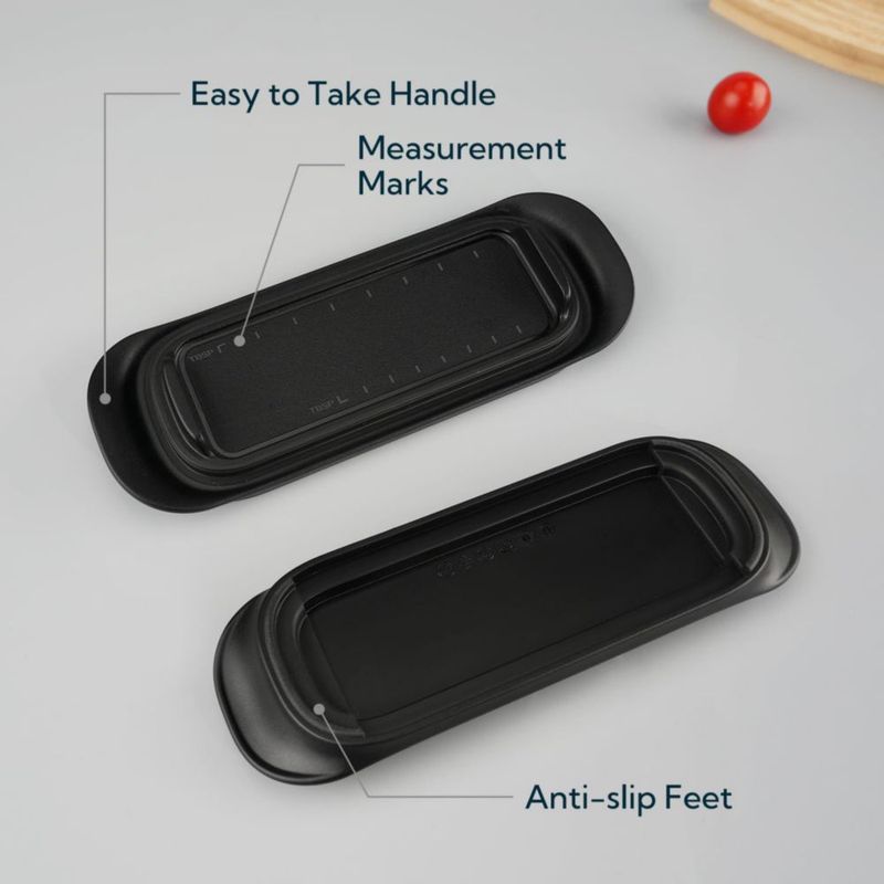 Recipiente hermético para mantequilla KITCHENDAO de plástico negro