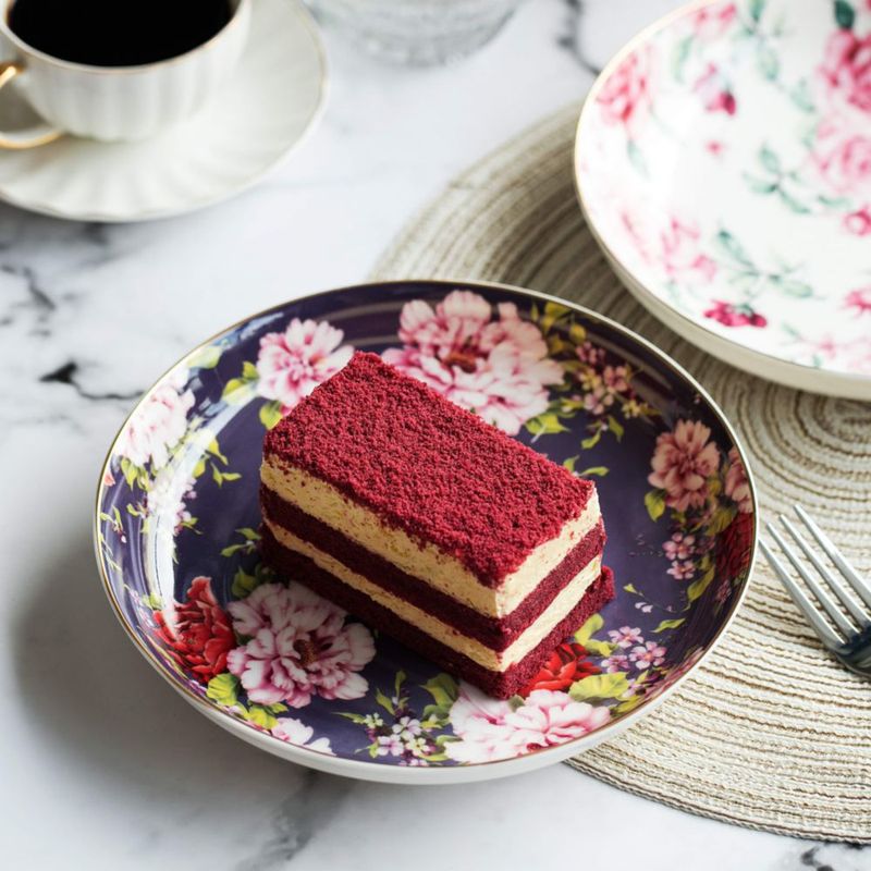 Juego de 6 platos de postre Brew To A Tea de 20 cm con diseño floral