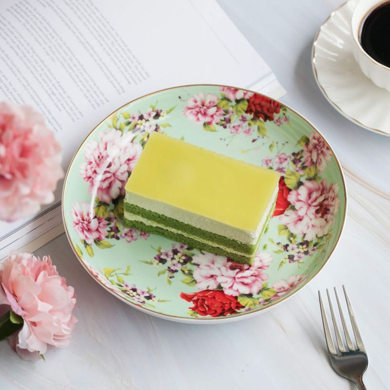 Juego de 6 platos de postre Brew To A Tea de 20 cm con diseño floral