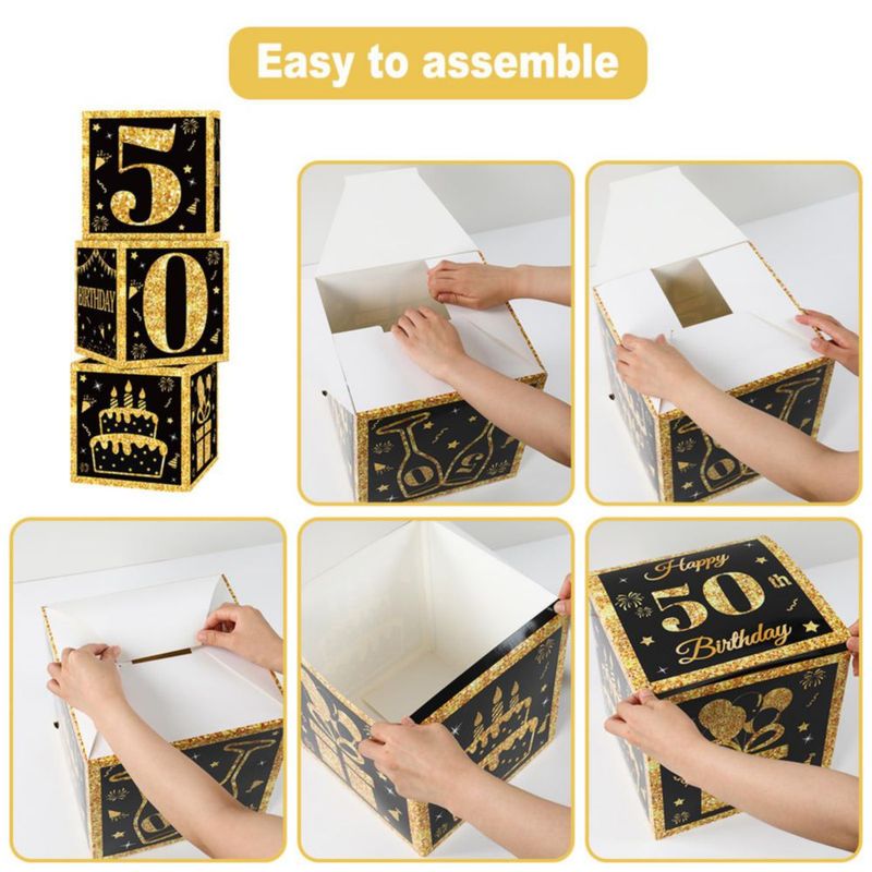 Cajas de decoración de cumpleaños DataMoon de 27 cm para hombres