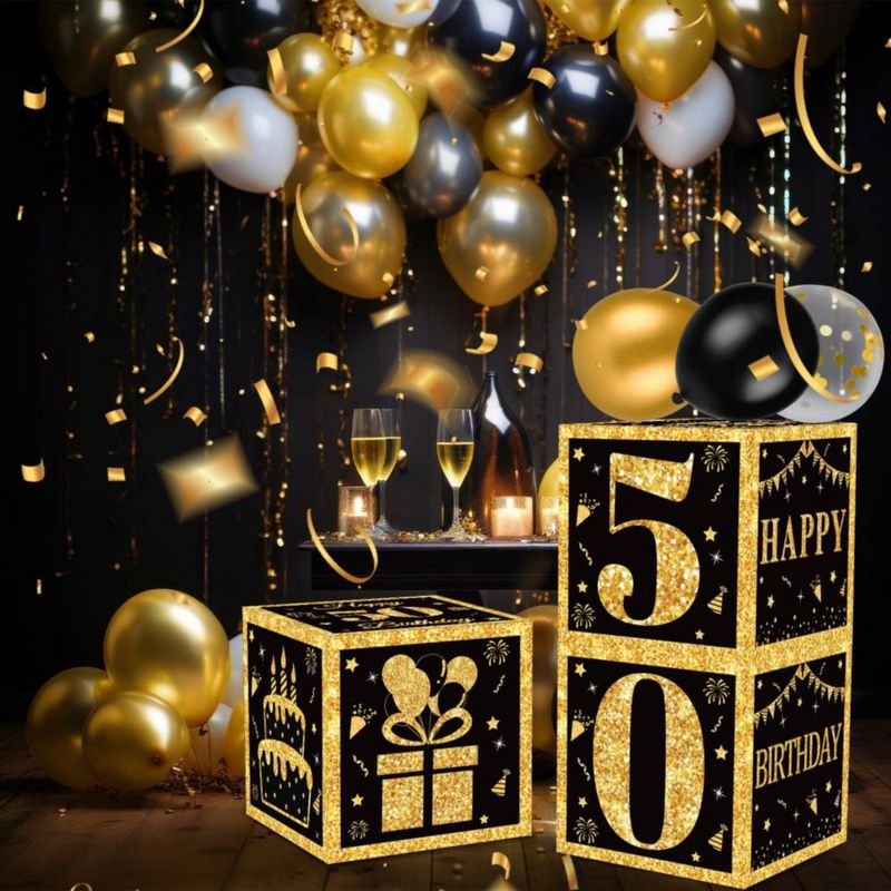 Cajas de decoración de cumpleaños DataMoon de 27 cm para hombres