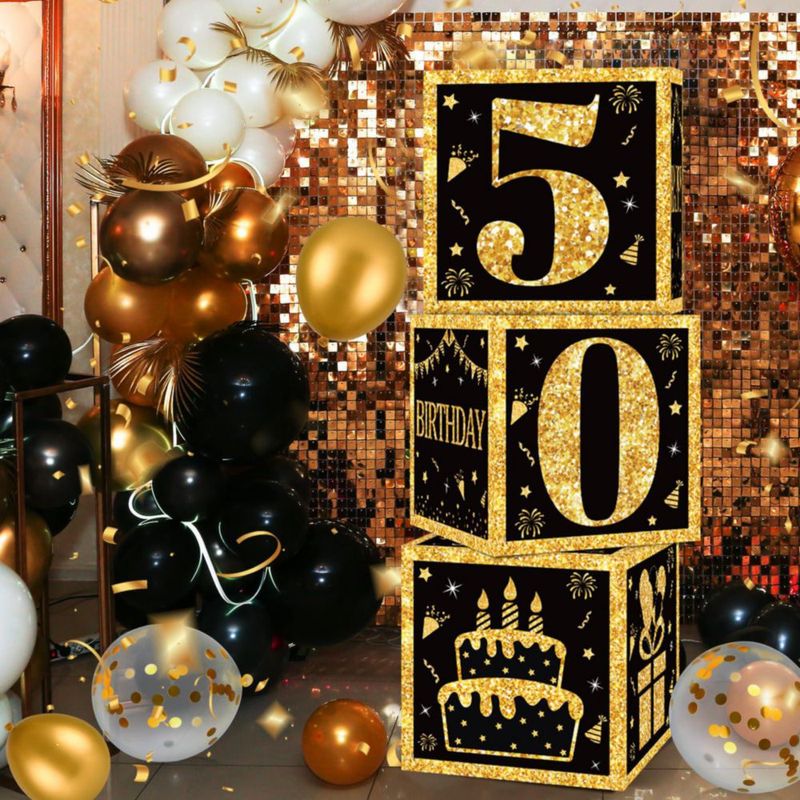 Cajas de decoración de cumpleaños DataMoon de 27 cm para hombres