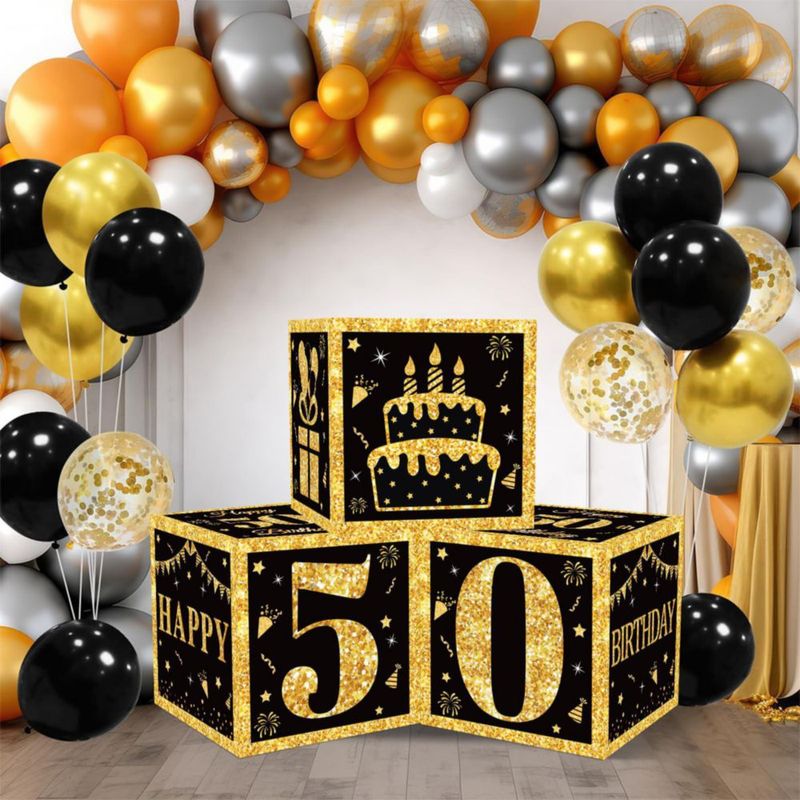 Cajas de decoración de cumpleaños DataMoon de 27 cm para hombres