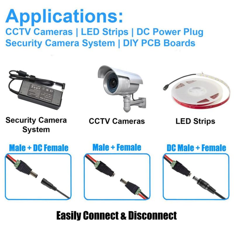 Adaptador de Jack de Alimentación DC California JOS 2.1 × 5.5 mm 12 V 2+2