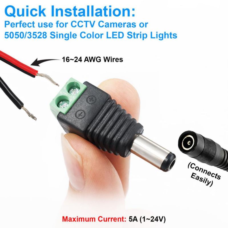 Adaptador de Jack de Alimentación DC California JOS 2.1 × 5.5 mm 12 V 2+2