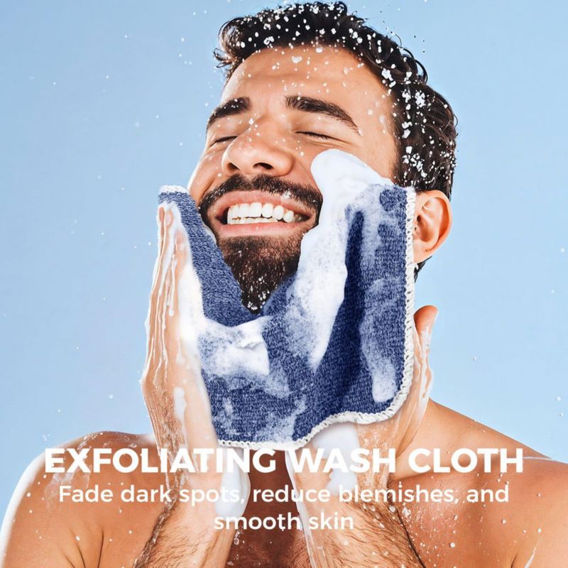 Paño Exfoliante ZOMCHI 20 cm Doble Textura Pack de 2 – Azul