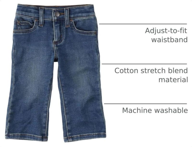 Pantalones vaqueros Wrangler para bebé niño corte boot 4T cinco bolsillos