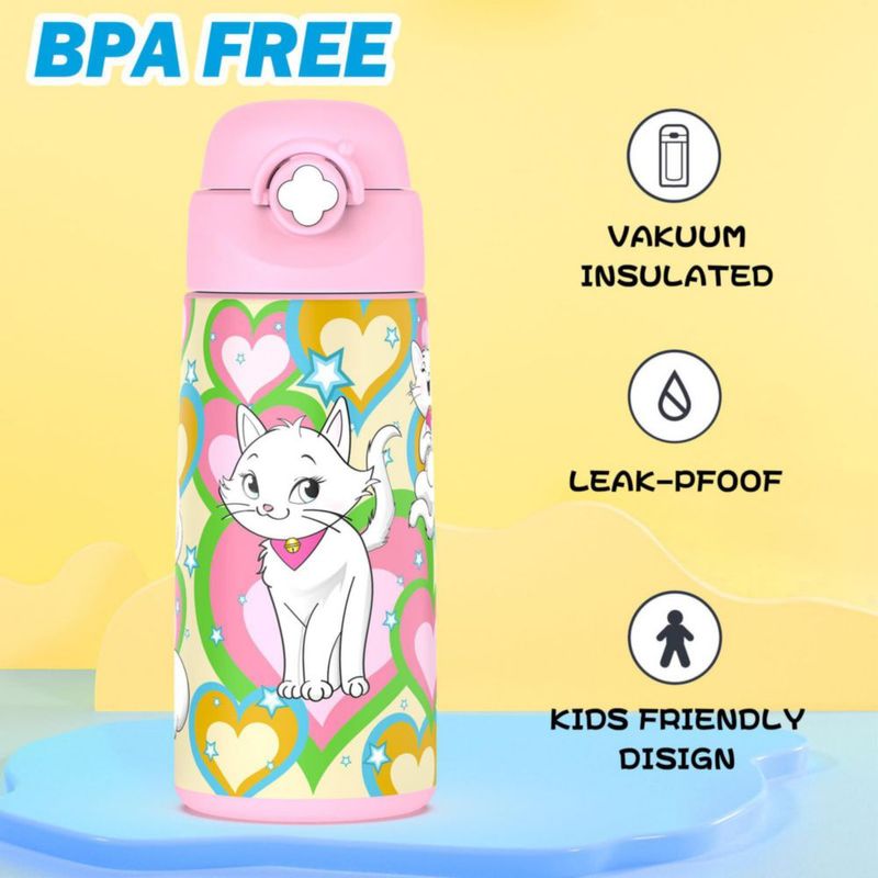 Botella Ntswasd 480 ml Rosa con Pajilla Pop‑Up a Prueba de Fugas
