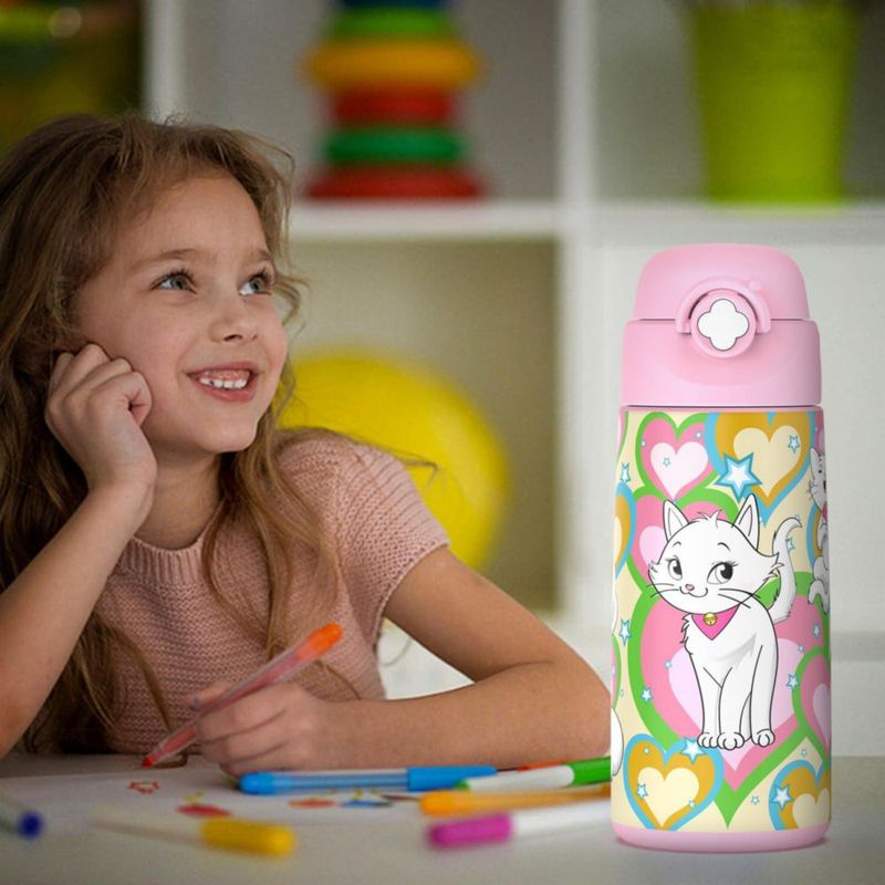 Botella Ntswasd 480 ml Rosa con Pajilla Pop‑Up a Prueba de Fugas
