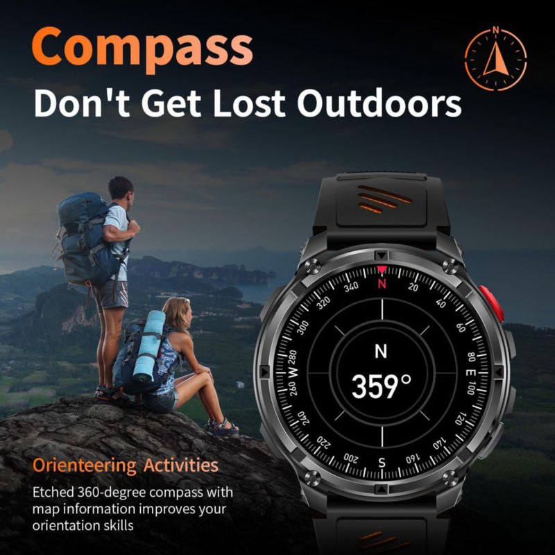Reloj inteligente FESMEY con brújula y llamadas por Bluetooth fitness