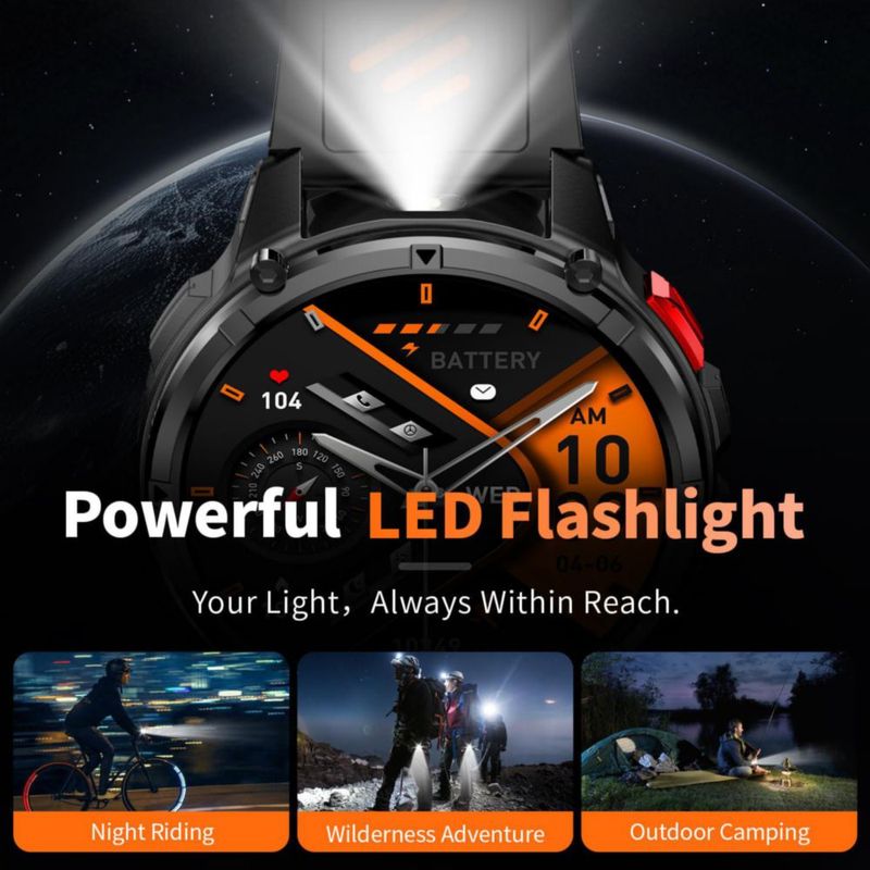 Reloj inteligente FESMEY con brújula y llamadas por Bluetooth fitness