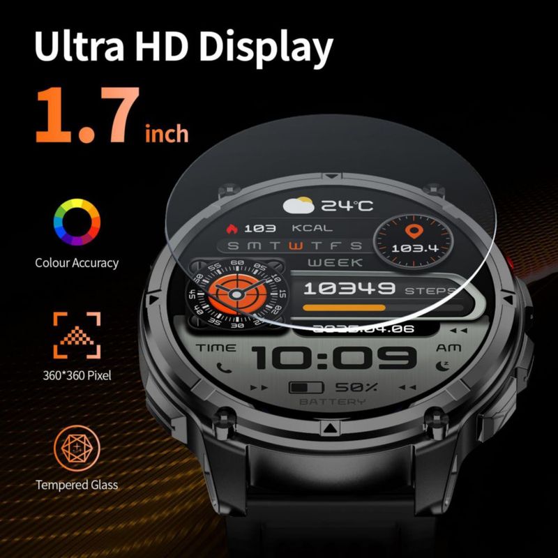 Reloj inteligente FESMEY con brújula y llamadas por Bluetooth fitness