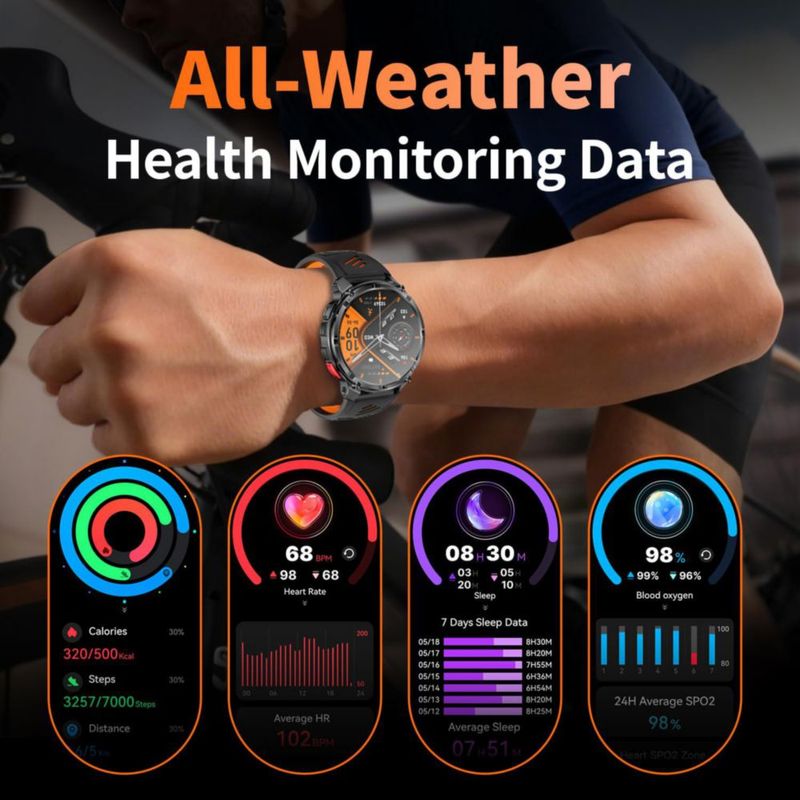 Reloj inteligente FESMEY con brújula y llamadas por Bluetooth fitness