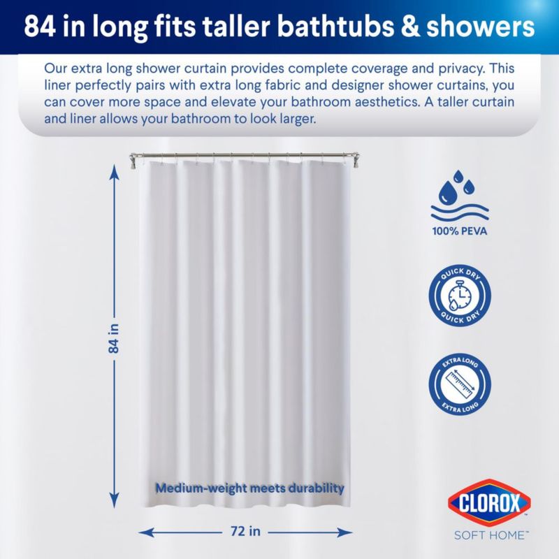 Forro de Ducha Clorox 183 cm x 213 cm Acabado Escarchado - 1 unidad