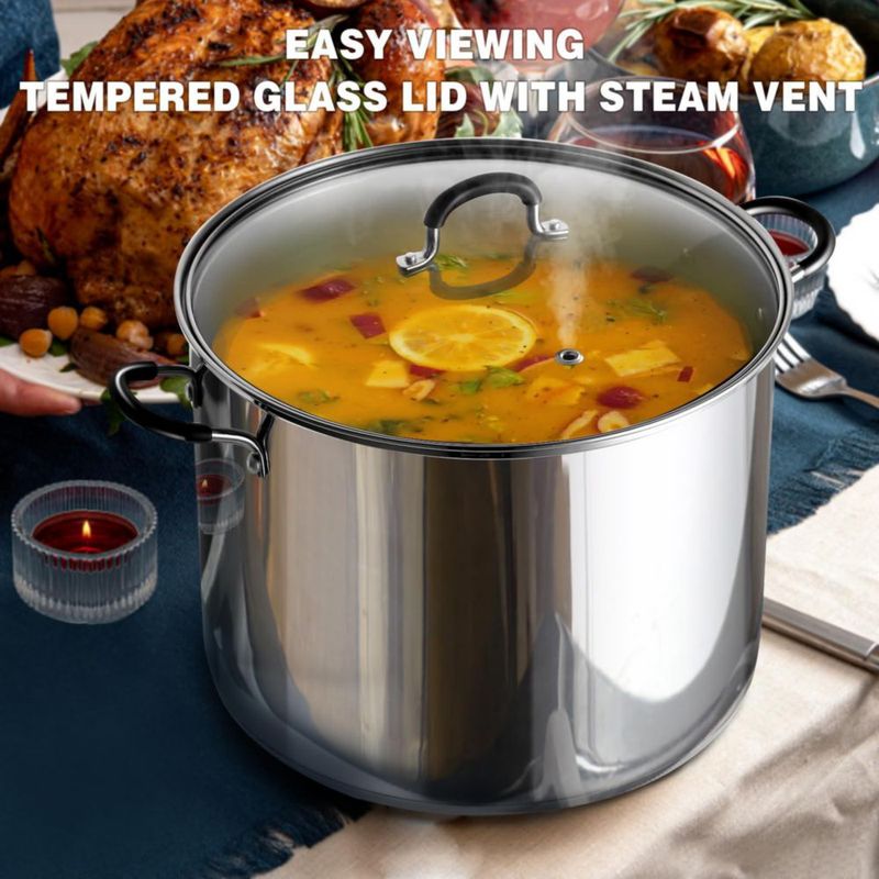 Olla de Caldo Cook N Home 23 L Acero Inoxidable con Tapa