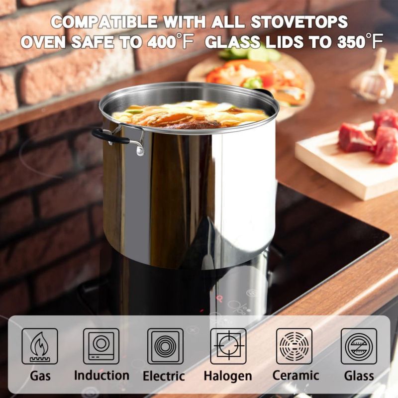 Olla de Caldo Cook N Home 23 L Acero Inoxidable con Tapa