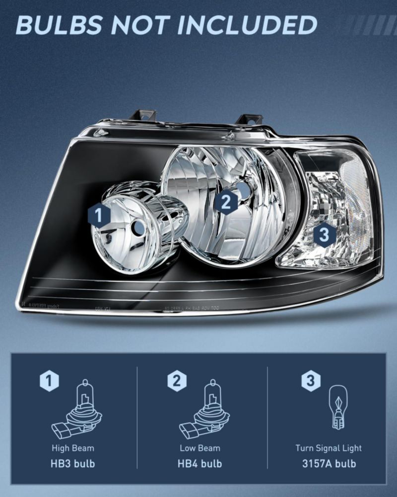 Farol Nilight para Ford Expedition 2003‑2006 Carcasa Negra