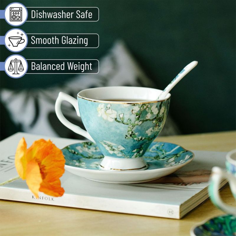 Juego de 6 tazas de té Brew To A Tea de 240 ml con cucharas