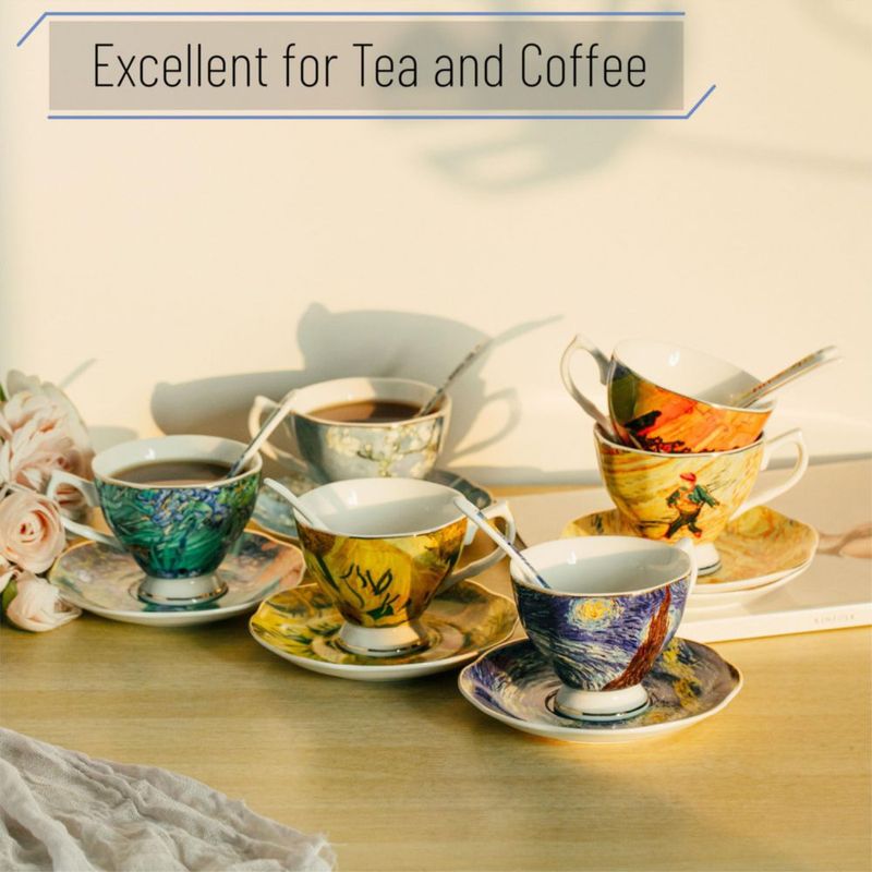 Juego de 6 tazas de té Brew To A Tea de 240 ml con cucharas