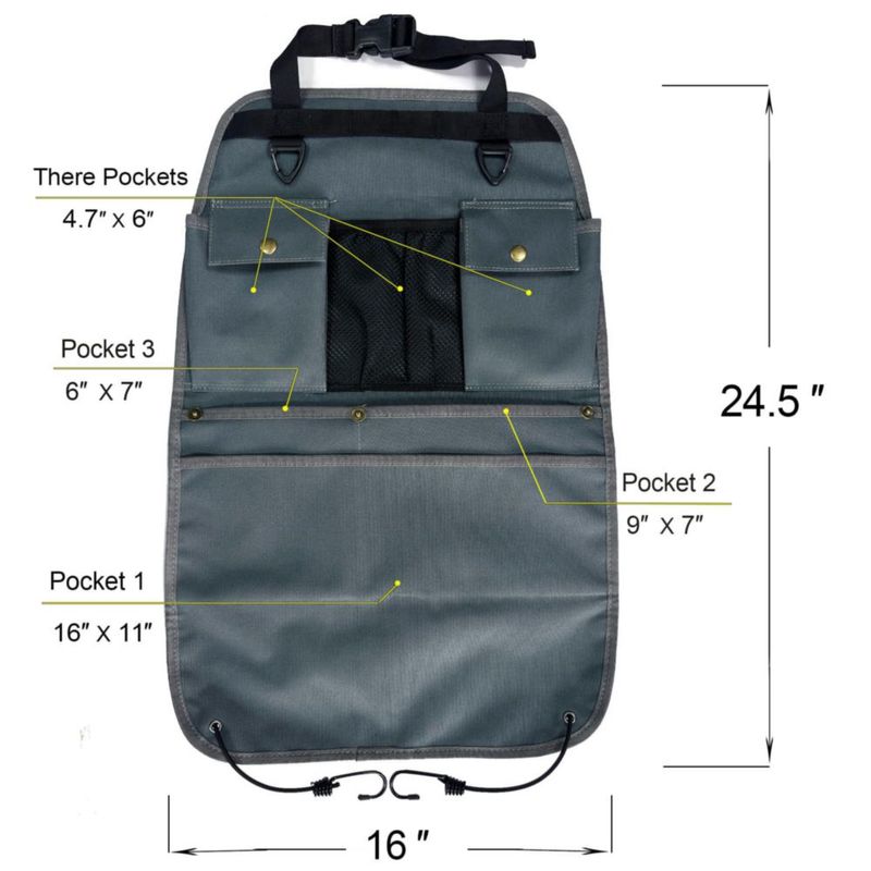 Caddy BEATUNEE 41x61 cm Gris con Múltiples Bolsillos