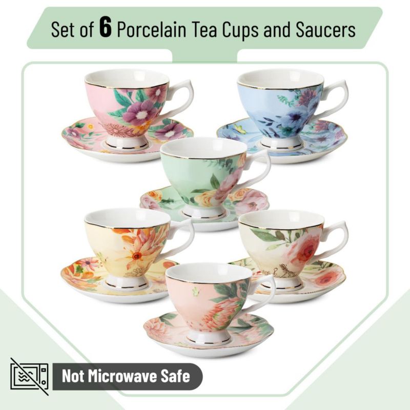 Set de 6 tazas de té Brew To A Tea 240 ml floral