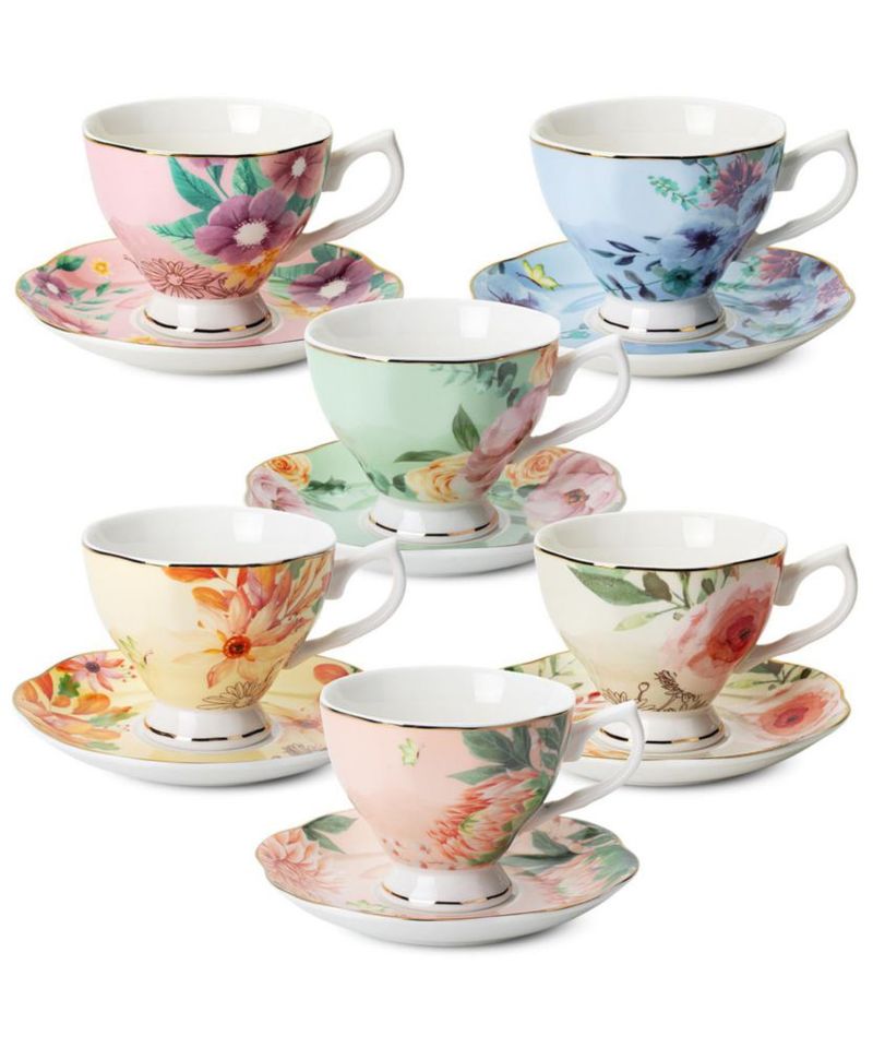 Set de 6 tazas de té Brew To A Tea 240 ml floral