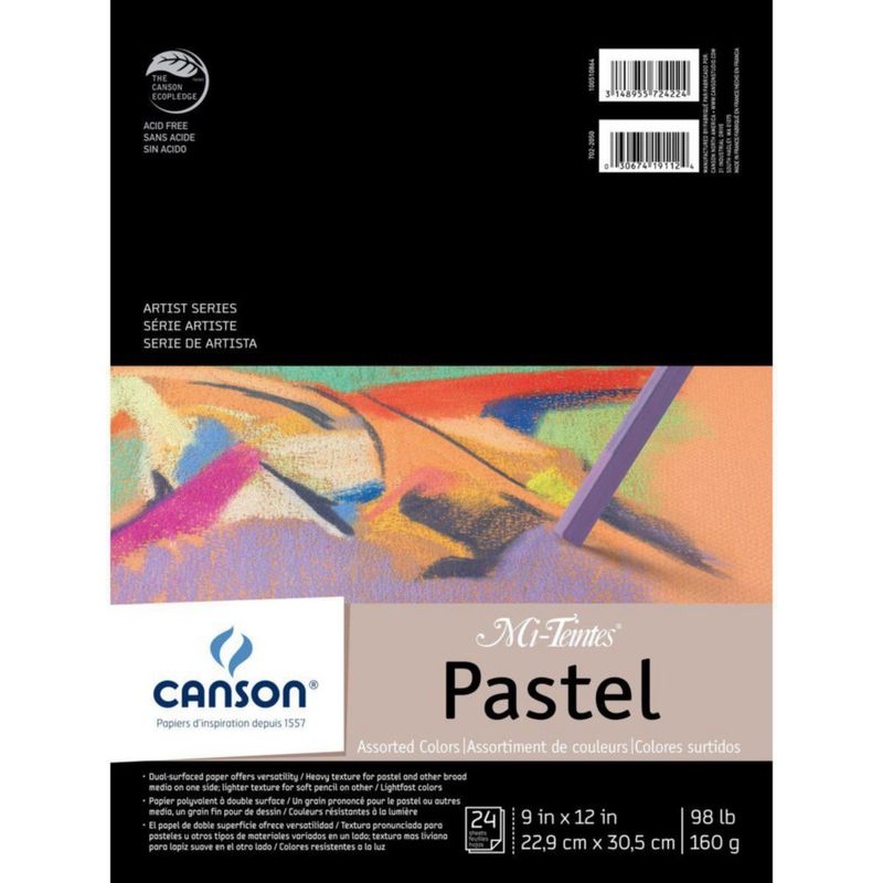 Papel para Pastel Canson 23x30 cm Surtido 24 Hojas